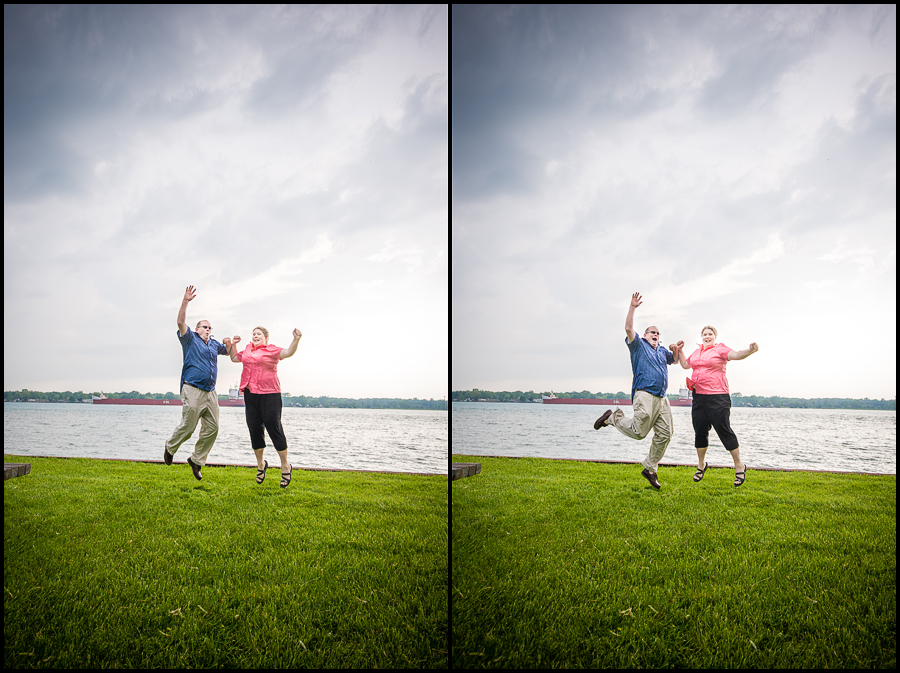 Eric + Amy Engagement Session Having Fun St Clair River