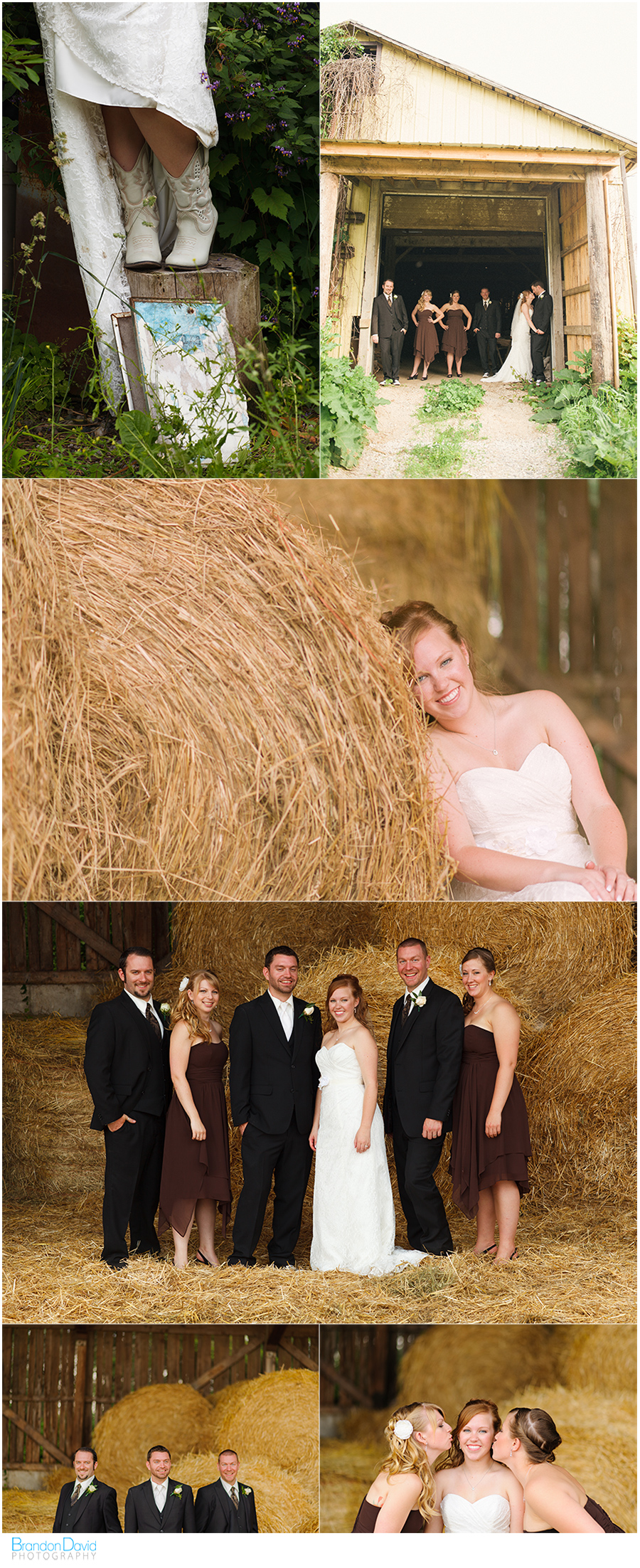 ographer - the wedding party - Purple Hill Farms - in the barn